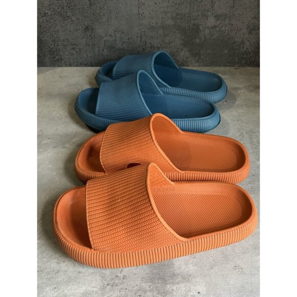 Women’s rubber slides Blue And Orange Set Of 2 Size 7 - Picture 2 of 14